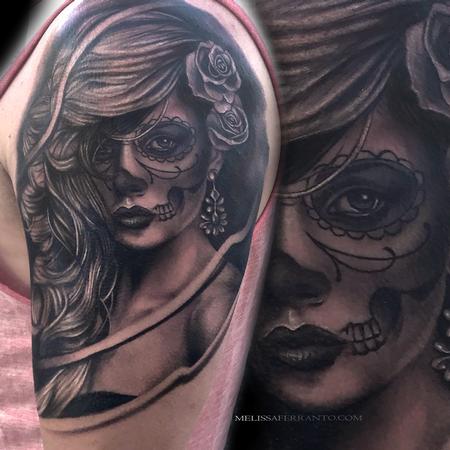 Tattoos - SUGAR SKULL PORTRAIT - 128389